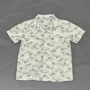 Janie and Jack Green Palm Print Button Down Shirt